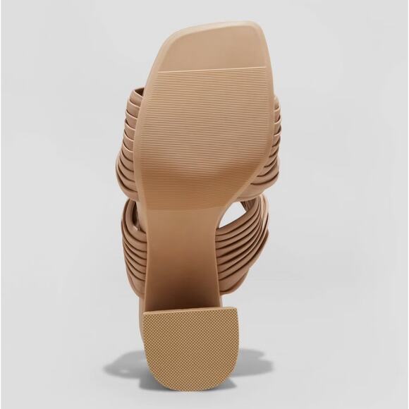 NEW A New Day Women's Jessa Mule Heels Slide Open Toe Sandals - Brown Size 6.5 - Picture 4 of 4